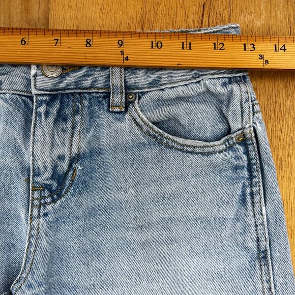 PACSUN LOW RISE BAGGY WIDE LEG JEANS WOMEN’S sz 23 Low Rise Destructed Hem - Picture 10 of 13